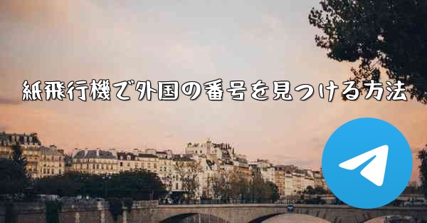 <b>紙飛行機で外国の番号を見つける方法</b>