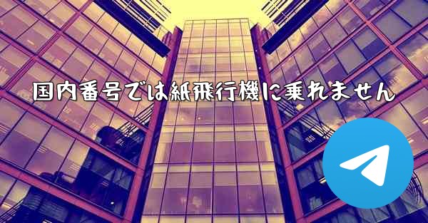 国内番号では紙飛行機に乗れません