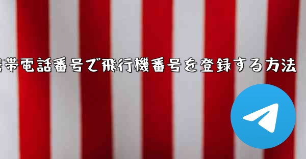 国内携帯電話番号で飛行機番号を登録する方法