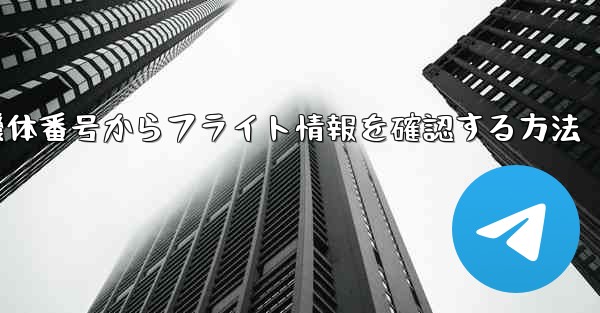 機体番号からフライト情報を確認する方法