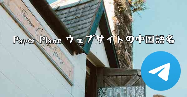 Paper Plane ウェブサイトの中国語名