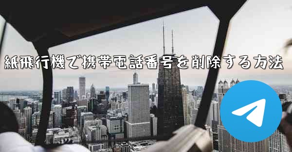 <b>紙飛行機で携帯電話番号を削除する方法</b>