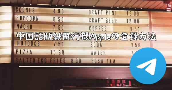 中国語版紙飛行機Appleの登録方法