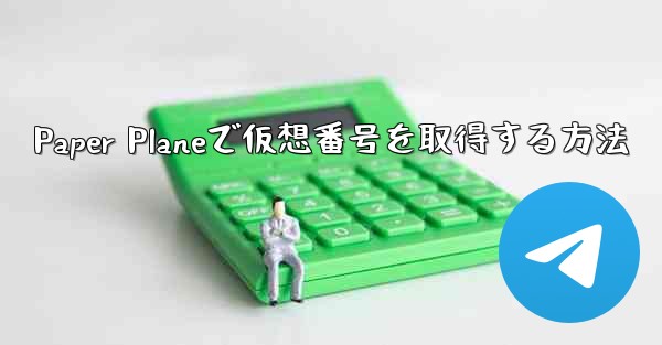 Paper Planeで仮想番号を取得する方法