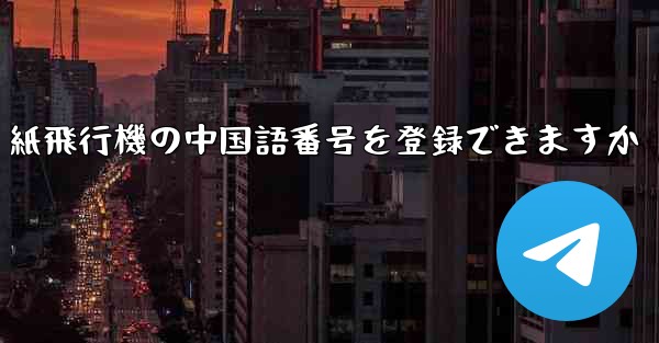 紙飛行機の中国語番号を登録できますか