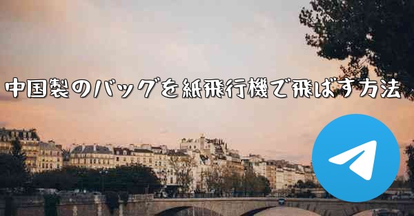 中国製のバッグを紙飛行機で飛ばす方法