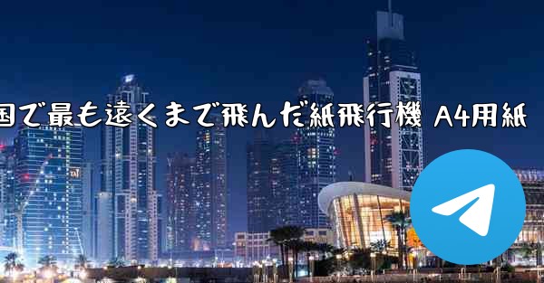 中国で最も遠くまで飛んだ紙飛行機 A4用紙