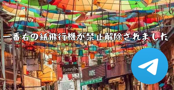 <b>一番右の紙飛行機が禁止解除されました</b>