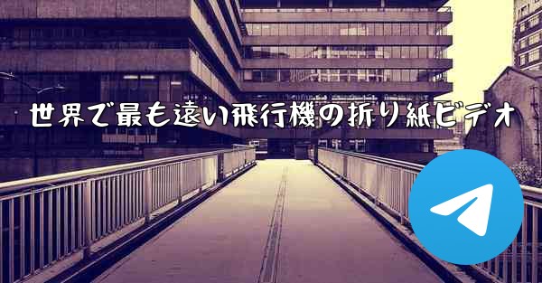 世界で最も遠い飛行機の折り紙ビデオ
