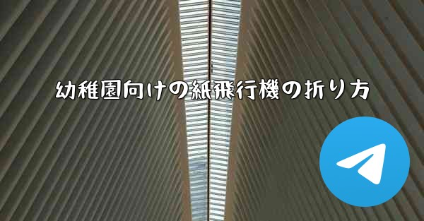 <b>幼稚園向けの紙飛行機の折り方</b>
