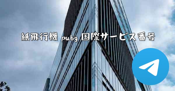 紙飛行機 pubg 国際サービス番号