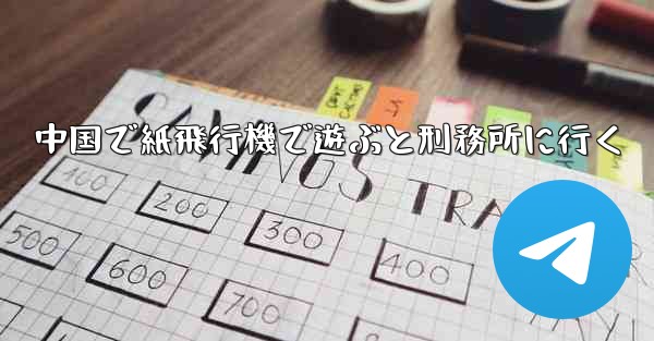中国で紙飛行機で遊ぶと刑務所に行く