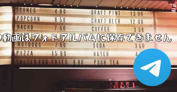 紙飛行機の動画はフォトアルバムに保存できません