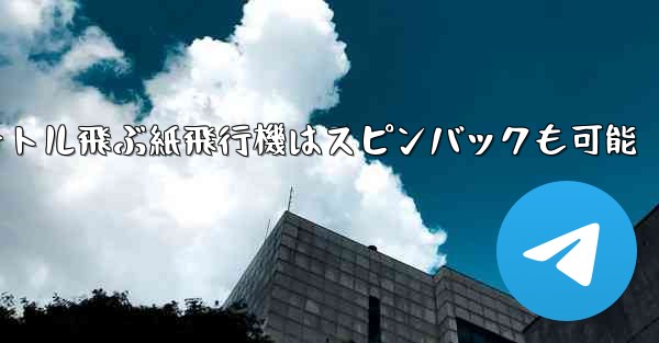 100メートル飛ぶ紙飛行機はスピンバックも可能