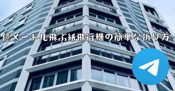 1億メートル飛ぶ紙飛行機の簡単な折り方