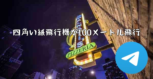 <b>四角い紙飛行機が100メートル飛行</b>