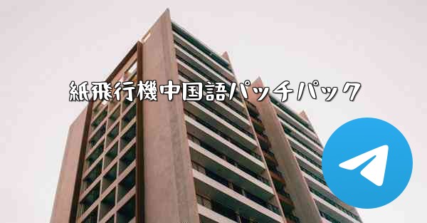 <b>紙飛行機中国語パッチパック</b>
