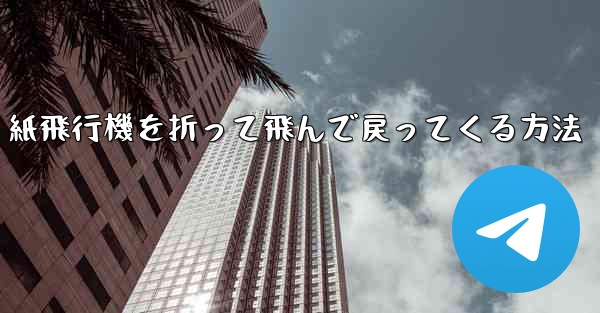 <b>紙飛行機を折って飛んで戻ってくる方法</b>