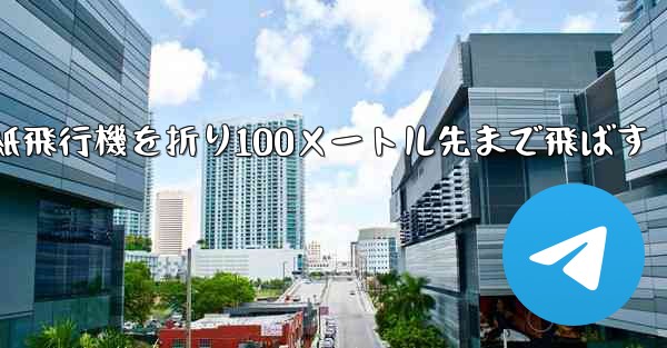 一番遠い紙飛行機を折り100メートル先まで飛ばす
