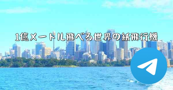 1億メートル飛べる世界の紙飛行機