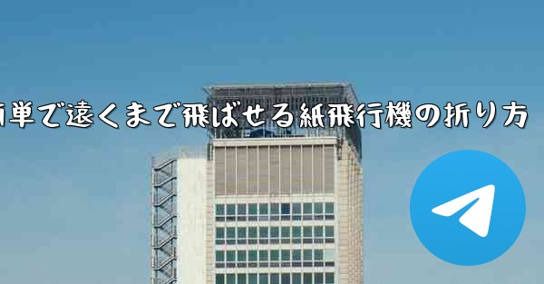 簡単で遠くまで飛ばせる紙飛行機の折り方