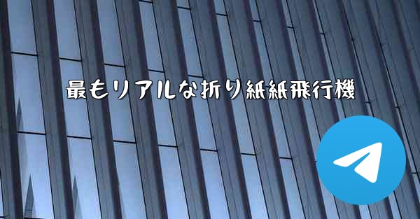 最もリアルな折り紙紙飛行機